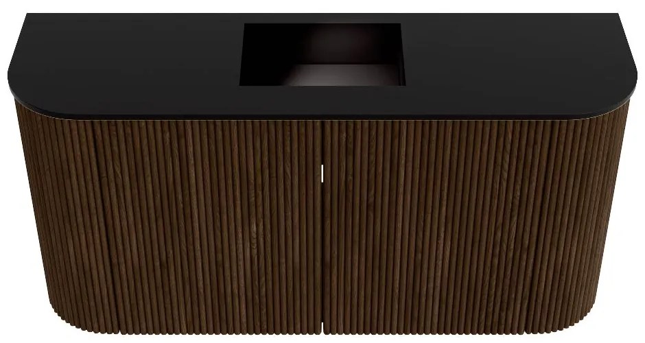 Mondiaz Joya 85cm toiletmeubel ronding links/rechts walnut met wastafel faye midden zonder kraangat urban