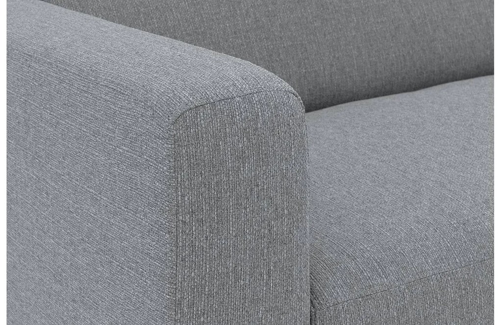 Goossens  My Style lichtgrijs, stof, 2,5-zits, stijlvol landelijk met chaise longue rechts