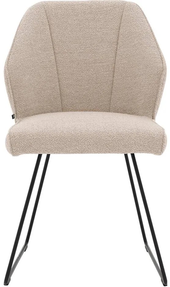 Goossens Eetkamerstoel Koncept bruin stof leuning, modern design
