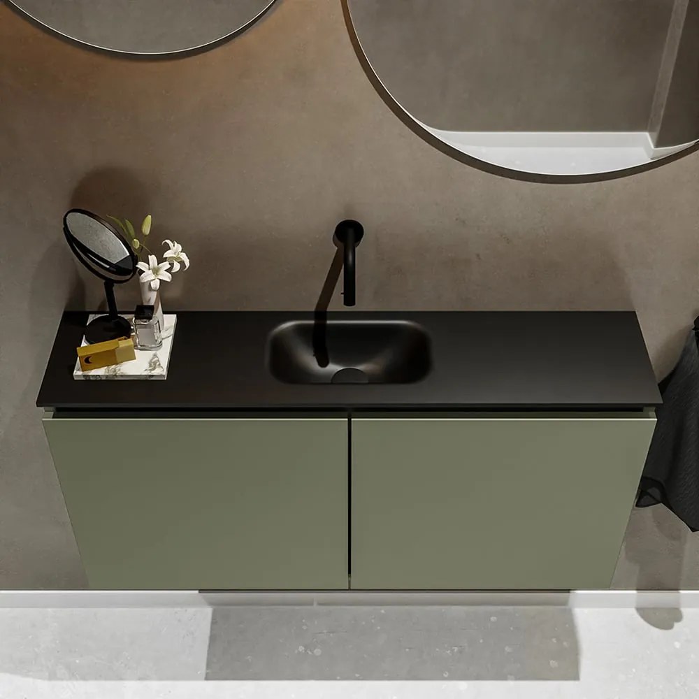 Mondiaz Ture 100cm toiletmeubel army met wastafel urban midden geen kraangat