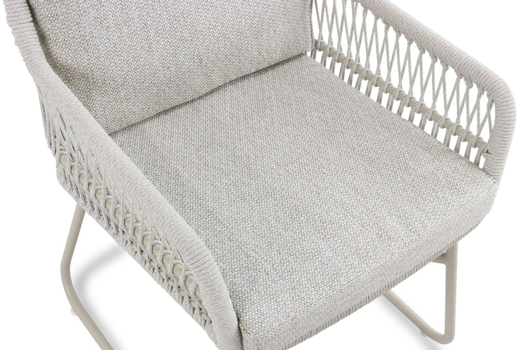 Tuinset Ronde Tuintafel 4 personen 100 cm Rope Zand/Beige Lifestyle Garden Furniture Vicente/Serino