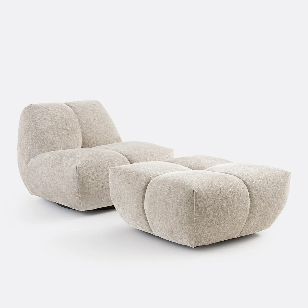 Poef, dik fluweel, L83 cm, Nuria