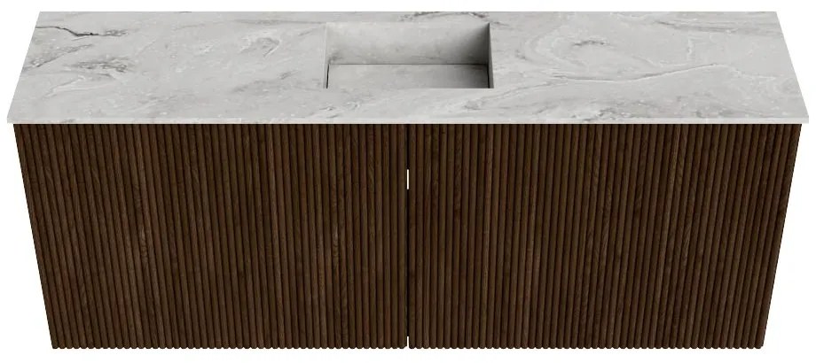 Mondiaz Joya DLux 100cm toiletmeubel walnut met wastafel faye midden 1 kraangat glace