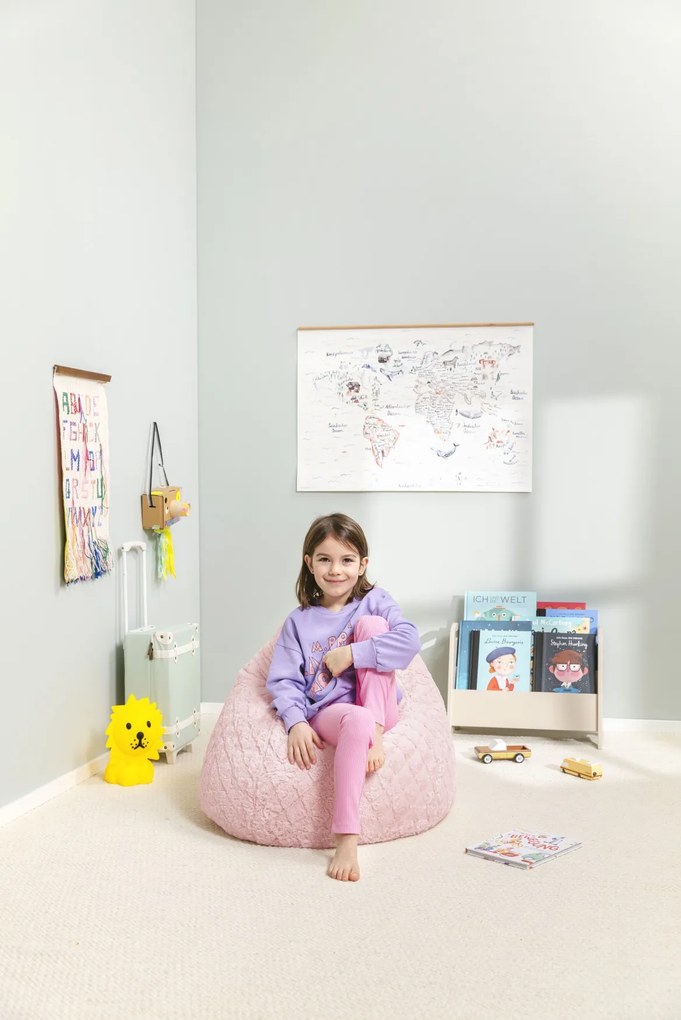 Kinder Zitzak BeanBag Fluffy Hearts L - Roze