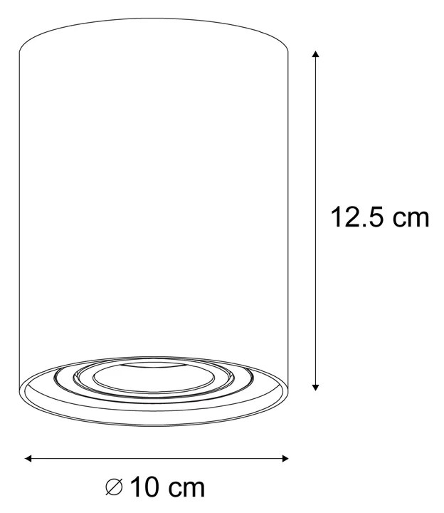 Set van 4 moderne opbouwspots beige GU10 50mm draai- en kantelbaar - Rondoo Up