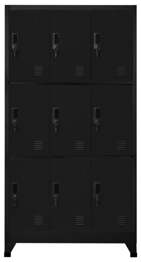 vidaXL Lockerkast 90x45x180 cm staal zwart