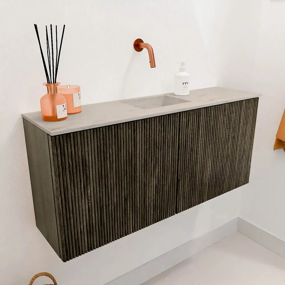 Mondiaz Joya DLux 90cm toiletmeubel shadow met wastafel faye midden zonder kraangat opalo