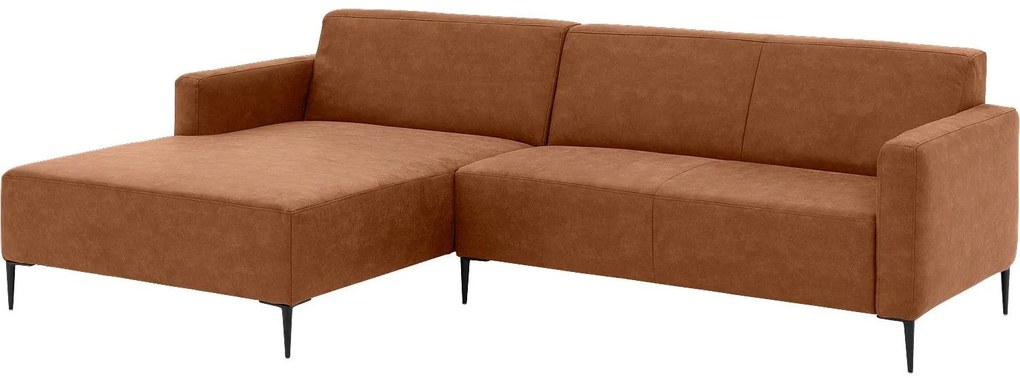 Goossens Key West cognac, micro leer, 2,5-zits, modern design