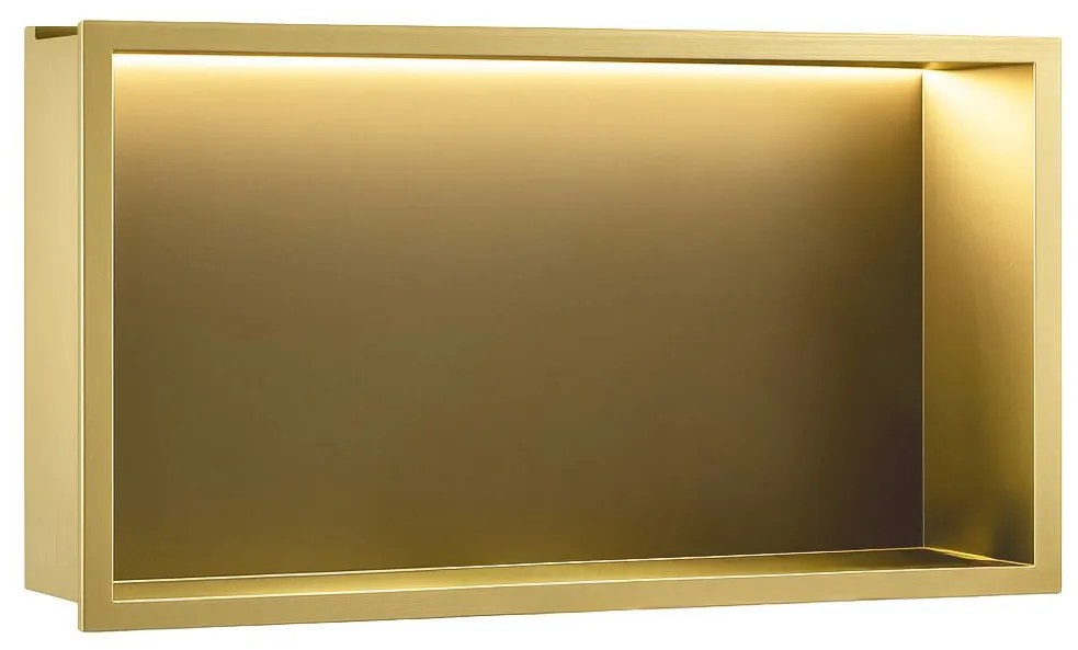 INBOUW BADKAMERPLANK LED 30x60 brush gold
