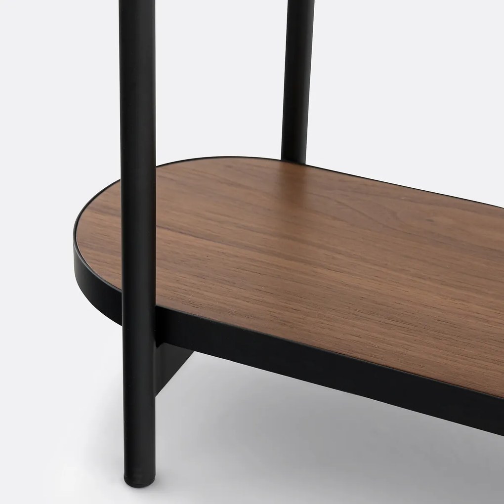 Wandtafel met blad in glas en marmer effect, Gil