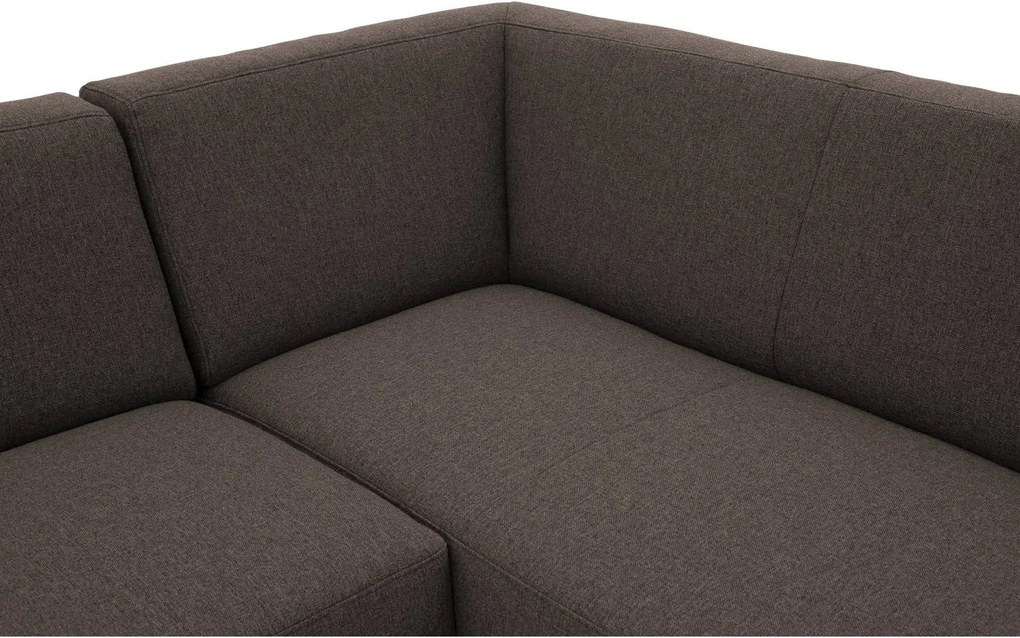 Goossens  Key West bruin, stof, 3-zits, modern design met ligelement rechts