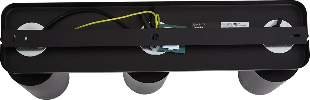 Moderne plafondlamp zwart 3-lichts GU10 70mm - Jeana Luxe