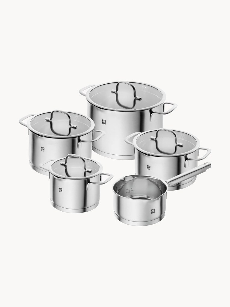 Kookpannen TrueFlow van edelstaal, set van 5