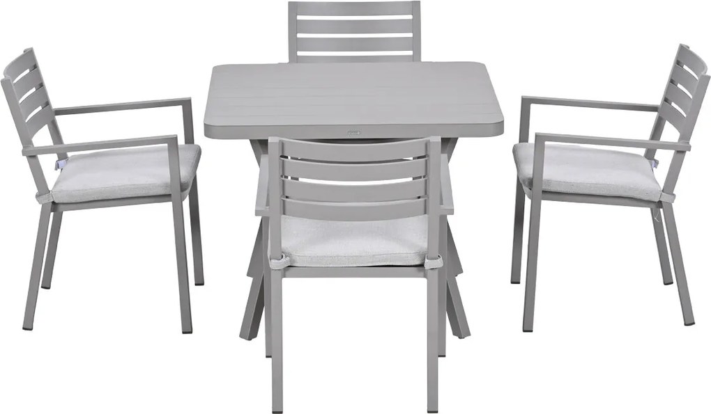 Garden Impressions Amarillo tuinset 5-delig - Mina tuintafel 90x90 taupe
