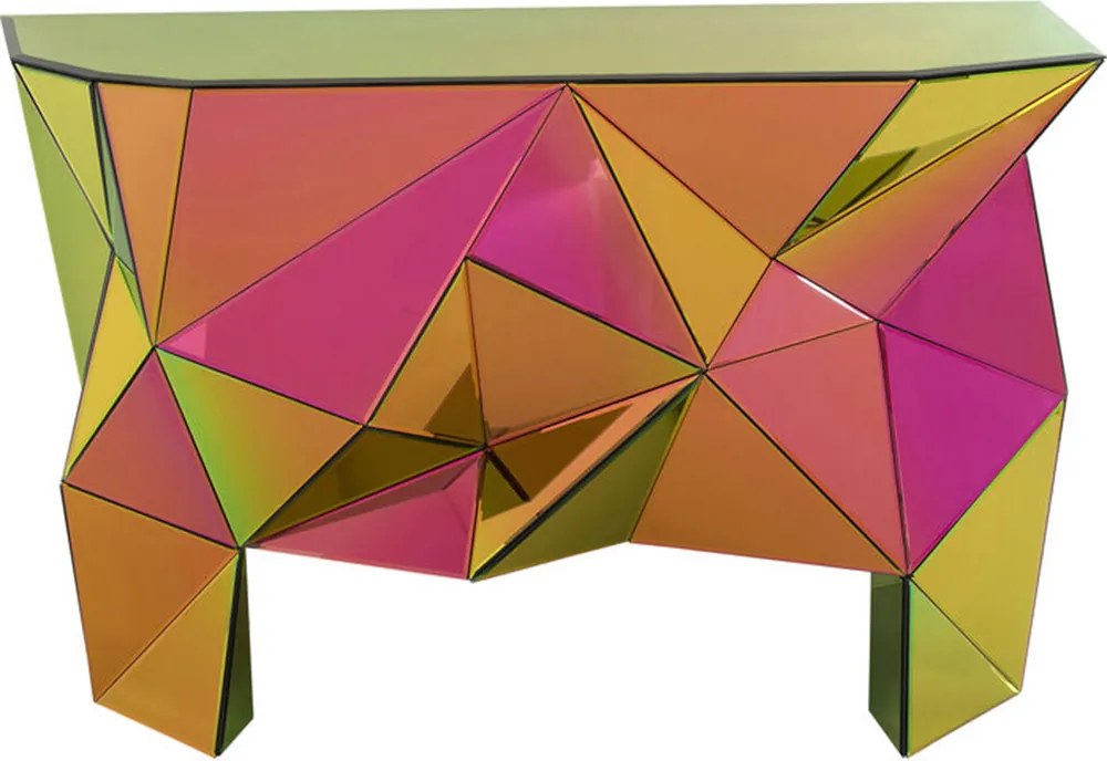 Design Sidetable Gekleurd Glas - 127 X 38.5cm.