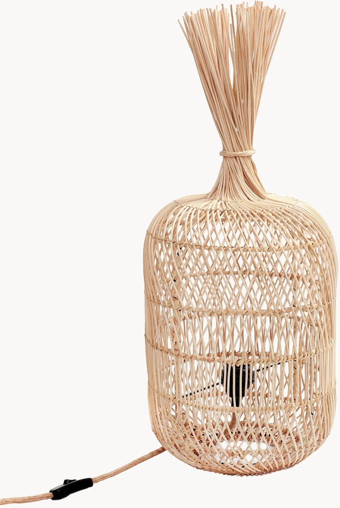 Handgeweven vloerlamp Dumpling van rotan, in verschillende formaten