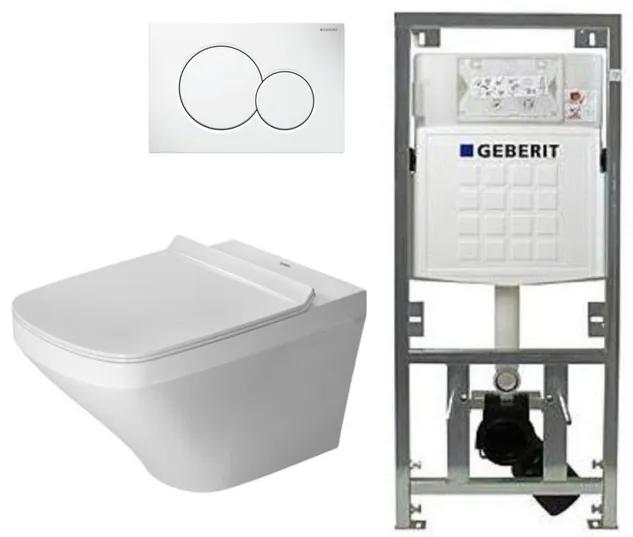 Duravit Durastyle toiletset met inbouwreservoir geberit toiletzitting met softclose en sigma01 bedieningsplaat wit 0701131/0700518/sw54193/sw68351/
