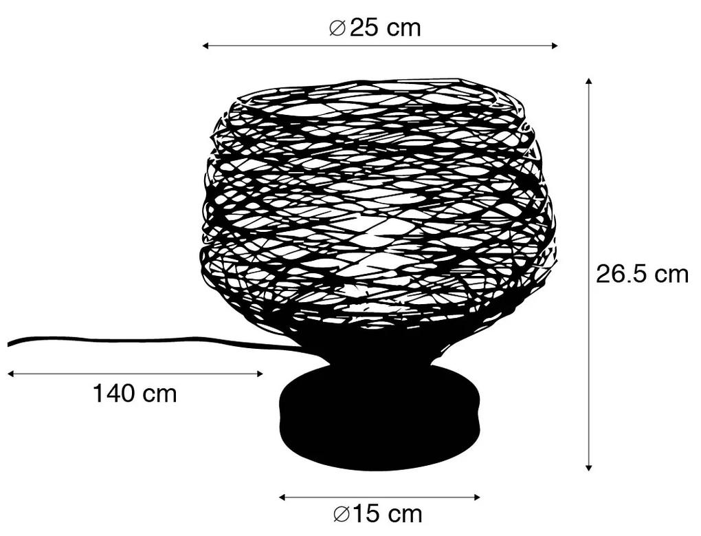 Design tafellamp zwart 26 cm - Sarella Design E27 rond Binnenverlichting Lamp