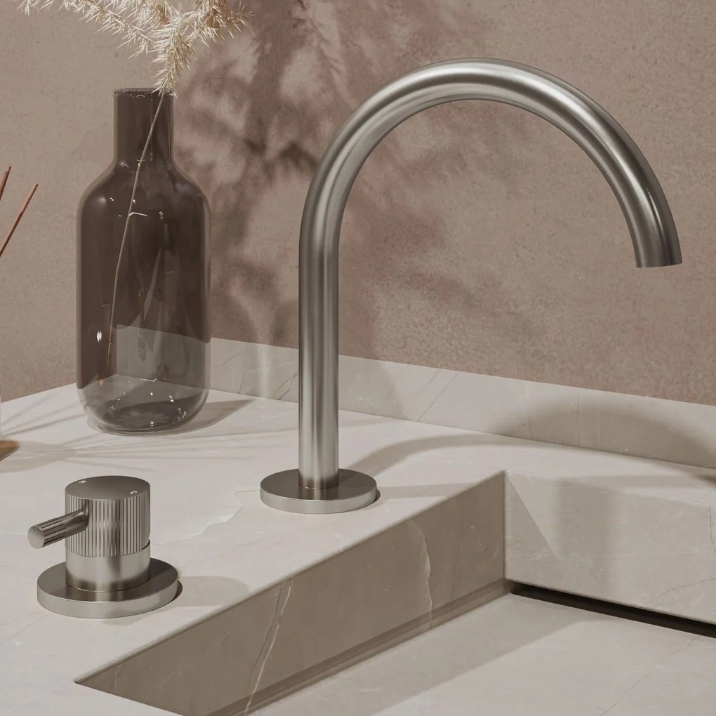 Saniclear Bond Stripes wastafelkraan 2-gats met Coldstart RVS