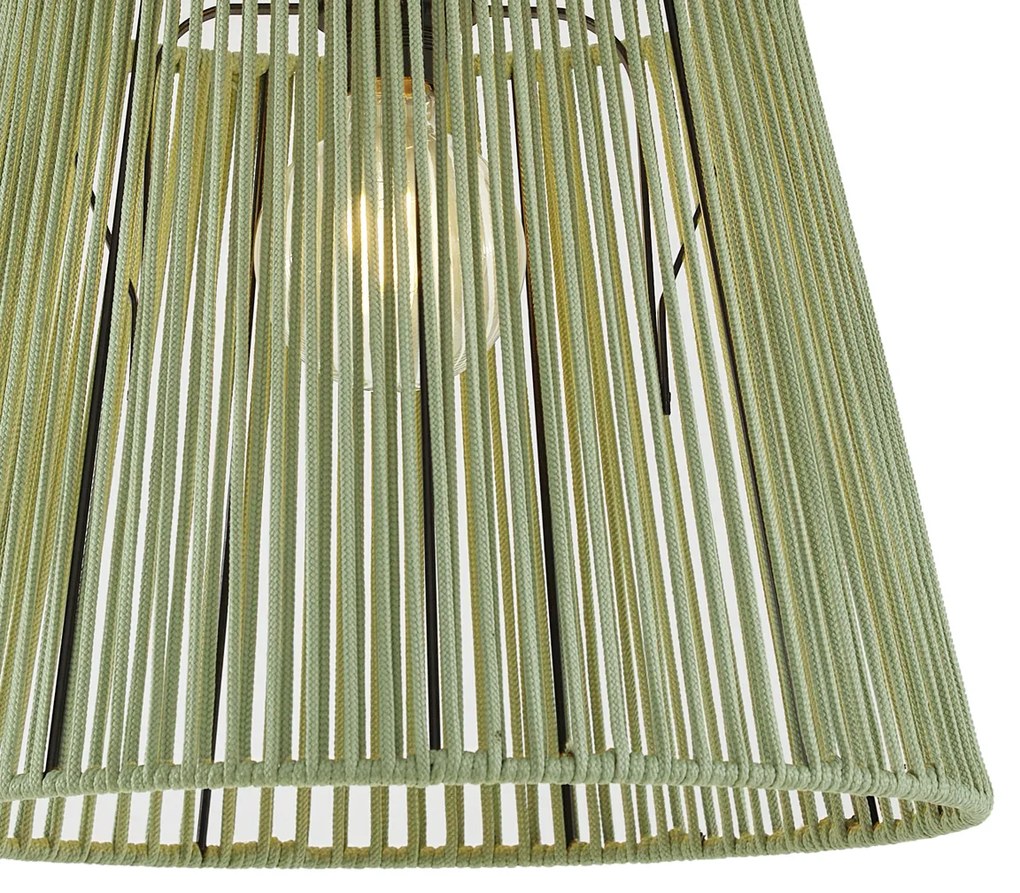 Japandi buiten plafondlamp met groen touw IP54 - JaylaJapandi E27 IP54 Buitenverlichting rond