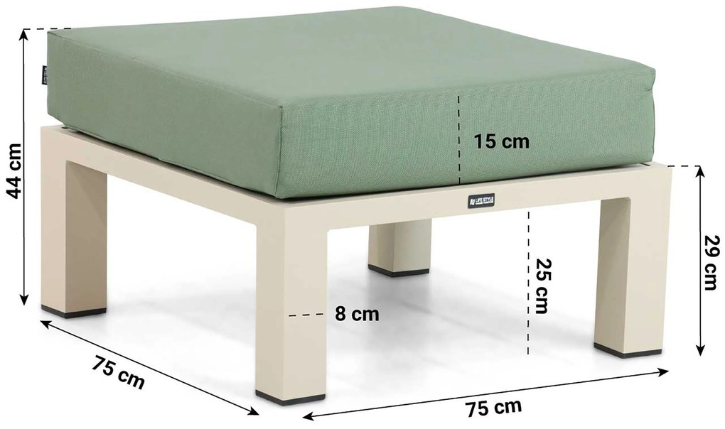 Hoek loungeset 5 personen Aluminium Taupe  Lifestyle Garden Furniture Luca