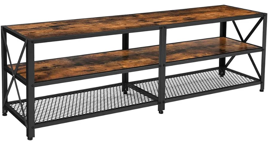 Nancy's Garfield Tv Meubel - Tv Meubels - Tv Kast Industrieel - Salontafel - Bruin/Zwart - 160 x 39.2 x 50 cm (L x B x H)