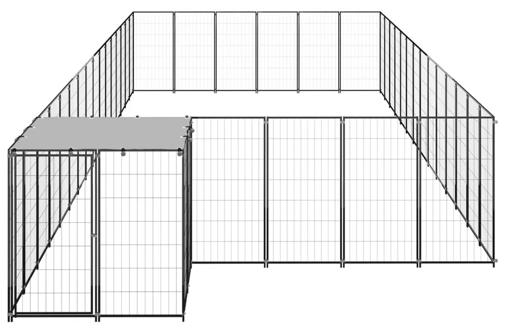 vidaXL Hondenkennel 26,62 m² staal zwart