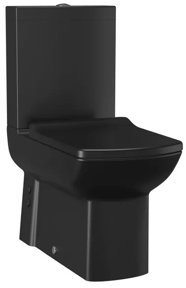 Creavit Lara Staande Toilet - onderpot - zonder bidet sproeier - muur/onderuitgang - mat zwart LR360-11SM00E-0000