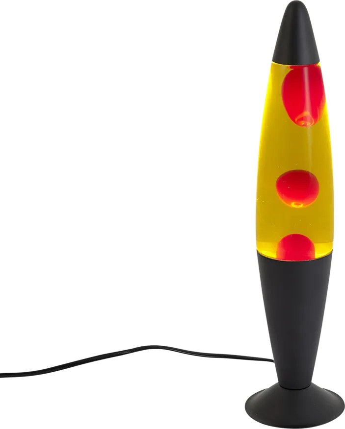 Lavalamp geel met rode wax incl. LED - Molten Lava