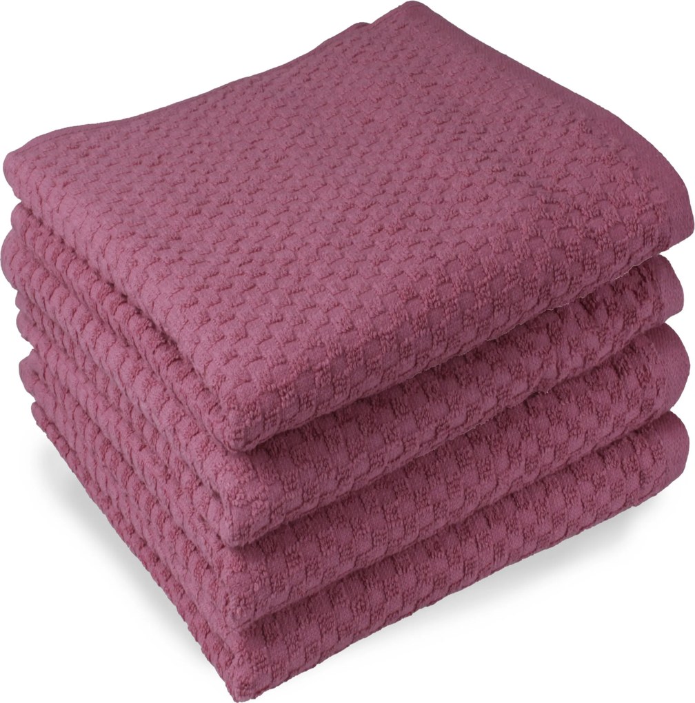 Handdoek Popcorn Collectie– 4 stuks – 70×140 – oudroze