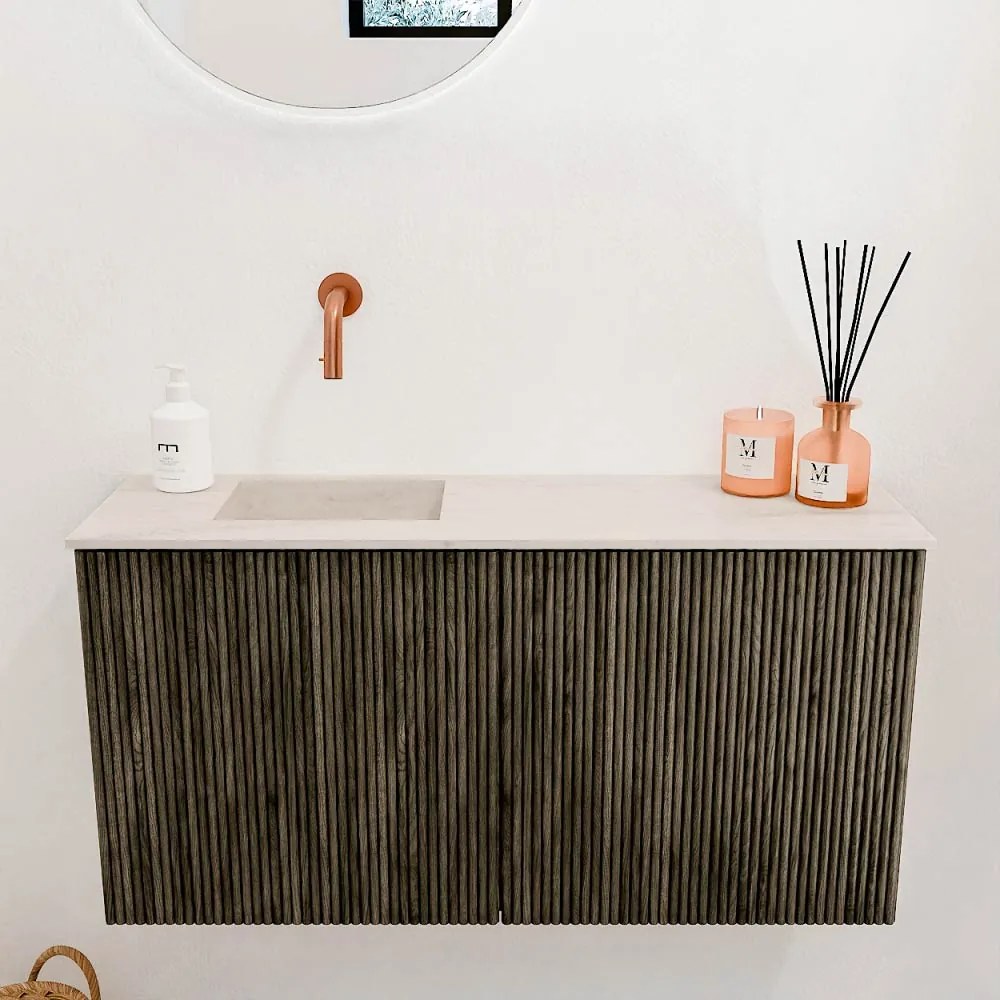 Mondiaz Joya DLux 80cm toiletmeubel shadow met wastafel faye links zonder kraangat meli