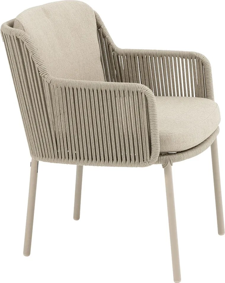 4 Seasons Bernini tuinset 7-delig - Prado tuintafel Ø160 cm - ceramic sabbia latte