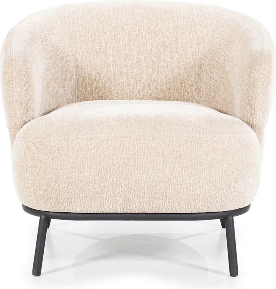 Zachte Fauteuil Taupe Met Ronde Rug