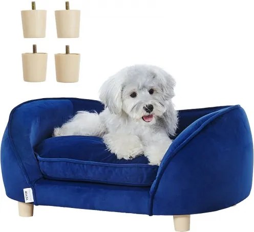 VEVOR Huisdierenbank, Hondenbank voor Middelgrote Honden en Katten, Zacht Fluwelen Hondenbed, Draagbaar Kattenbed (37 kg), Hondenbed, Huisdierbed Donkerblauw