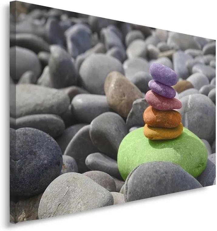 Schilderij - Gekleurde Zen stenen