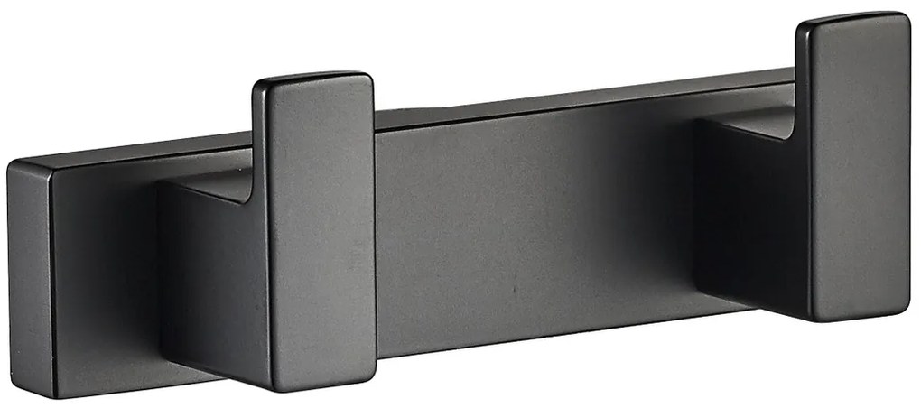 Plieger Altea dubbele handdoekhaak mat zwart