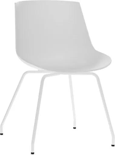 MDF Italia Flow Chair stoel wit met stalen onderstel