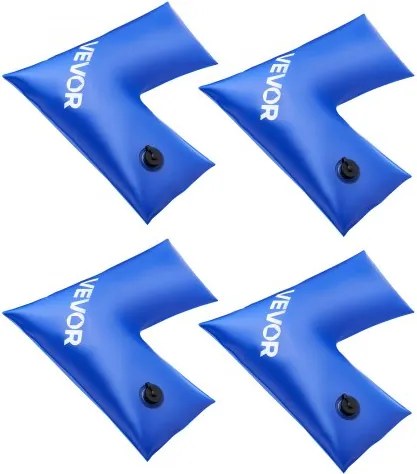 VEVOR Hoekwaterzak, 6 stuks 570 x 565 mm, 0,4 mm dikke PVC-zakken met lekvrije schroefdop, zwembadgewichtzak voor het vastzetten van zwembadafdekkingen in de winter, blauw