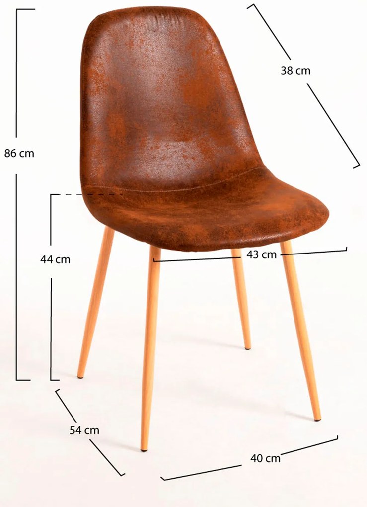 Pak 4 Teok Kunstlederen Stoelen