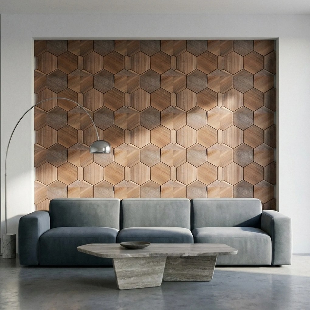 3D Houten Wandpaneel | Walnoot Tropical | 26×30 cm | Wanddecoratie