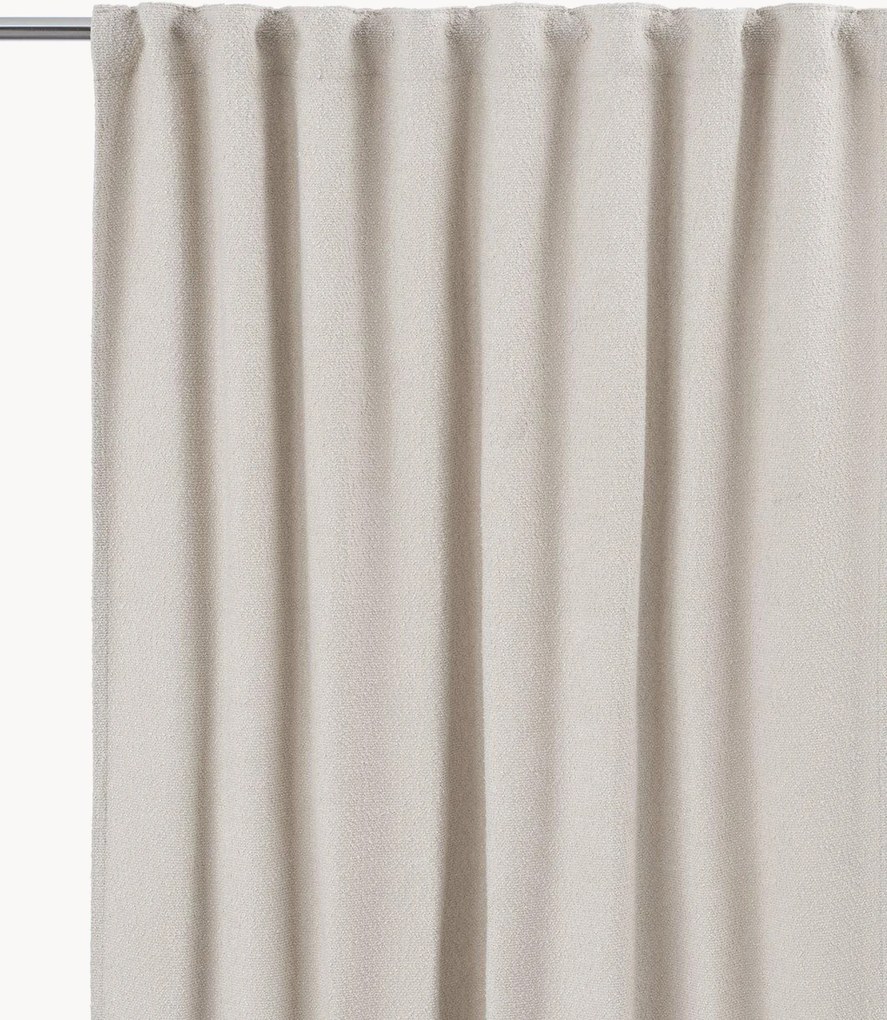 Bouclé ondoorzichtige multibandgordijnen Gina, 2-delig, B 140 cm