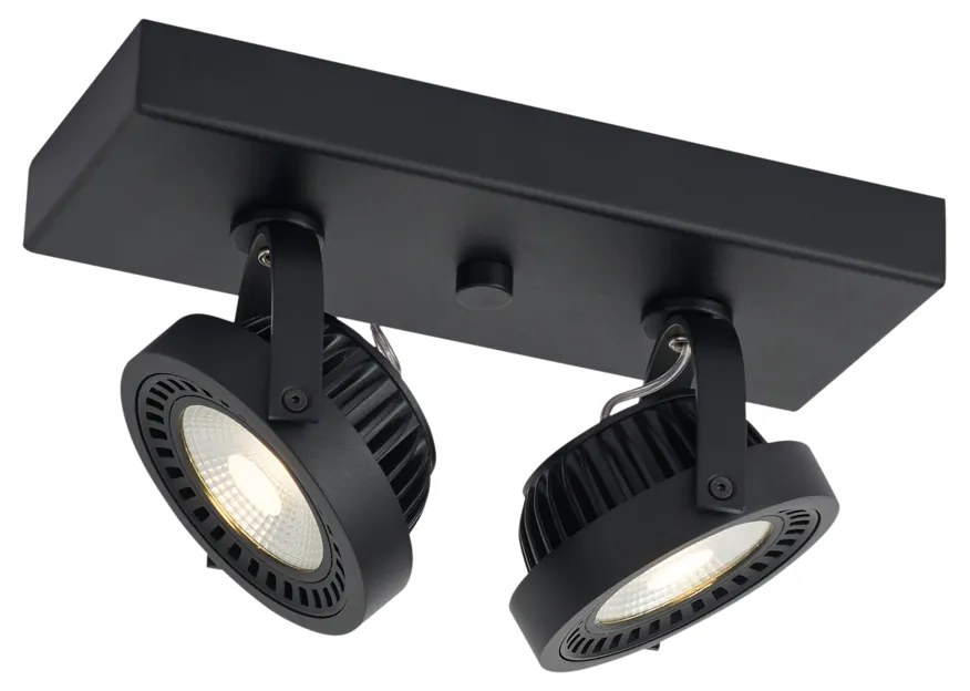 Moderne opbouw spot zwart incl. LED dimbaar 2-lichts - Apollo