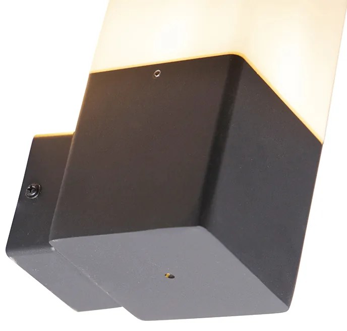 Buitenwandlamp zwart met opaal witte kap IP44 - Denmark Modern E27 IP44 Buitenverlichting