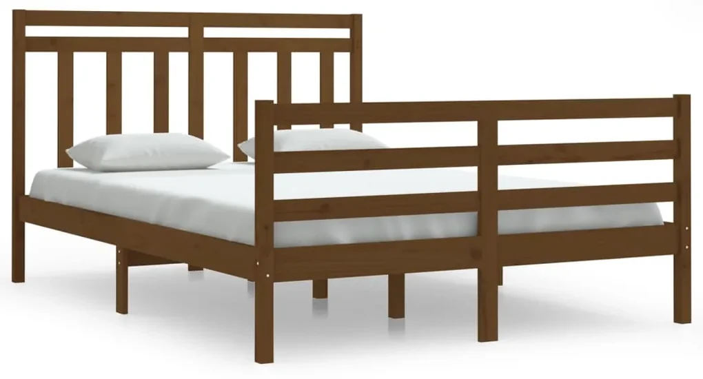 vidaXL Bedframe massief hout honingbruin 140x200 cm