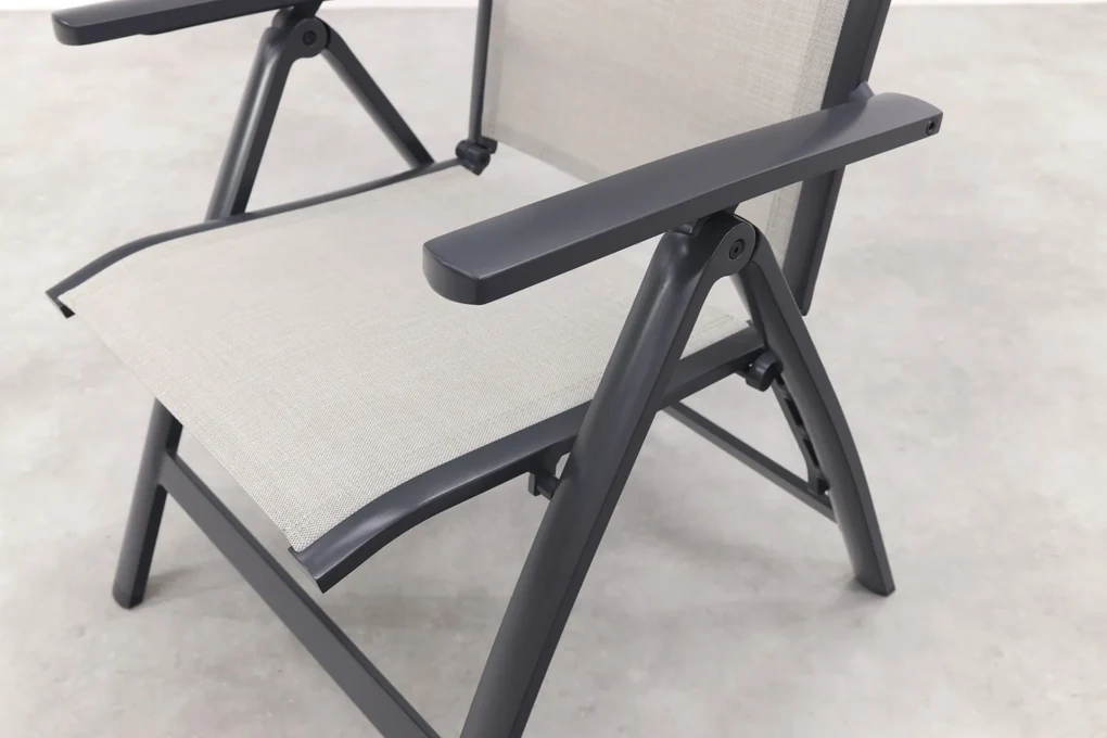 Hartman Monza alu/Chaneo verstelbare tuinset - 220x100 cm. - 7-delig