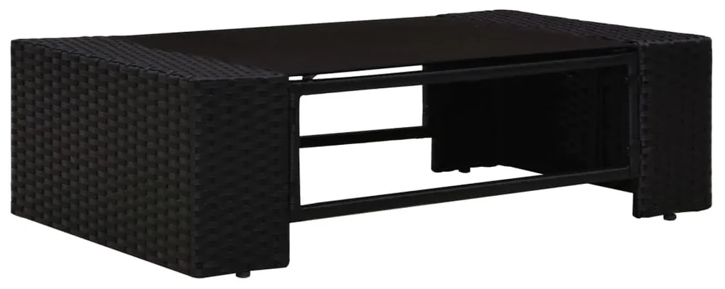 vidaXL 8-delige Loungeset poly rattan zwart