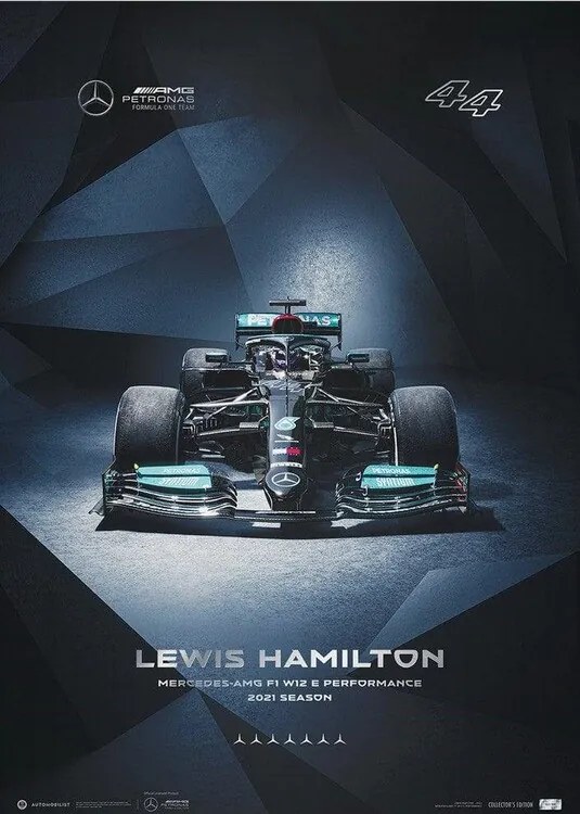 Kunstdruk MERCEDES-AMG PETRONAS F1 TEAM - LEWIS HAMILTON - 2021, Automobilist