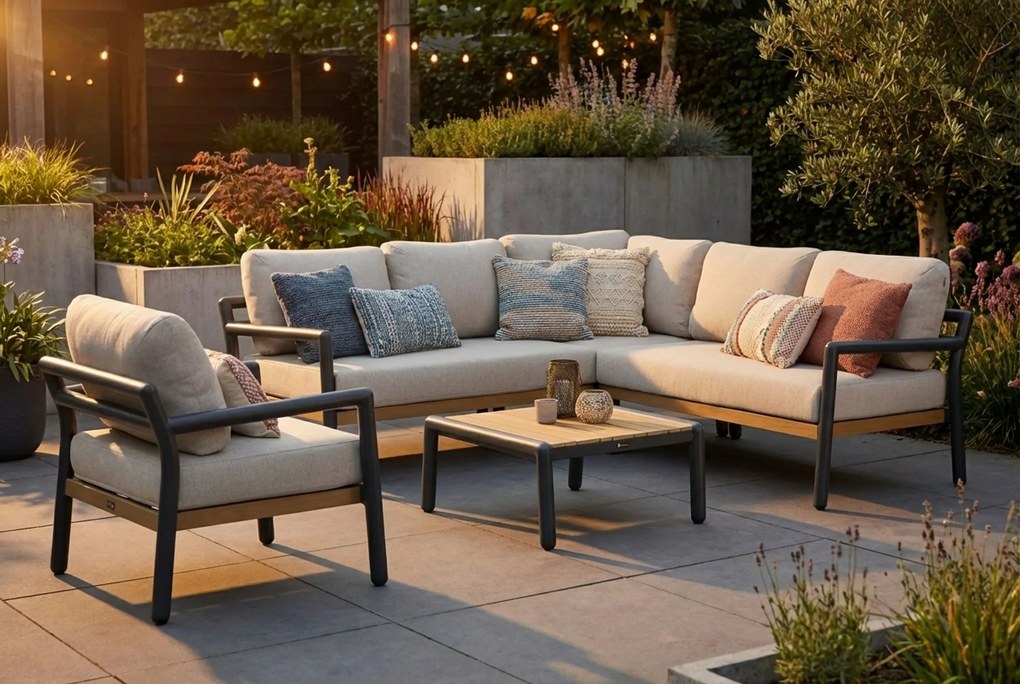 Hoek loungeset Grijs Santika