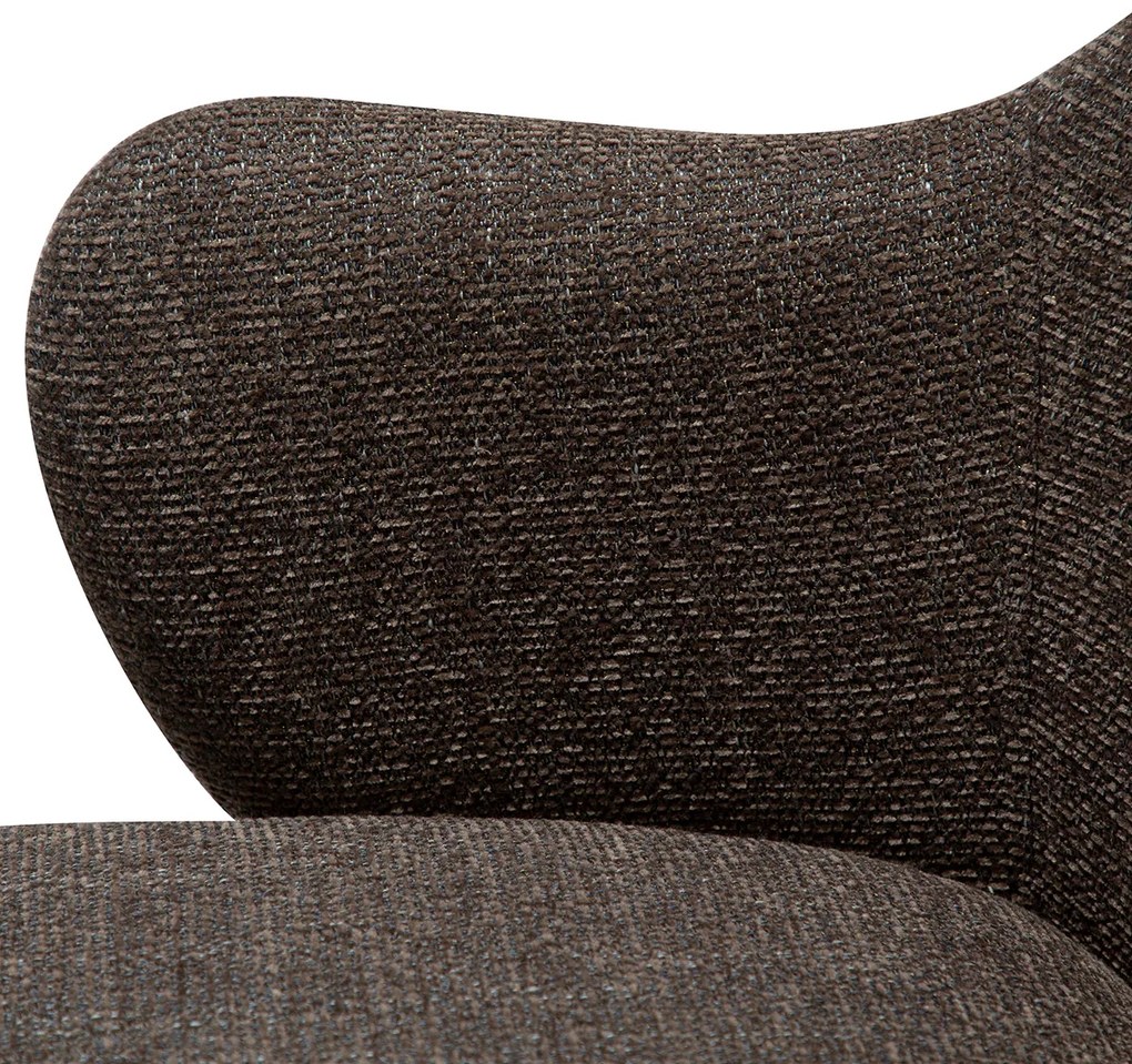 Dan-Form Bae Luxe Eetkamerstoel Met Armleuningen Zwart Boucle