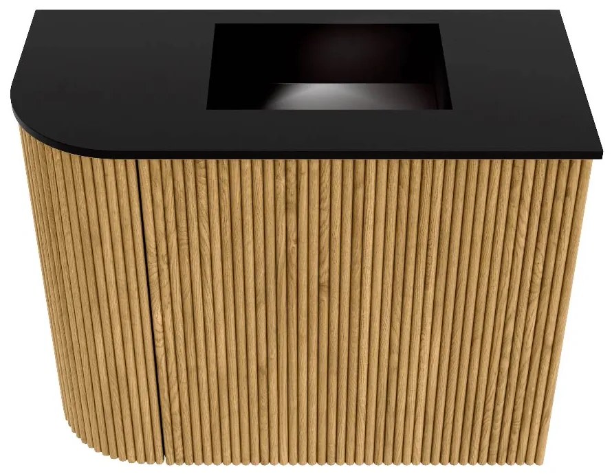 Mondiaz Joya 50cm toiletmeubel ronding links oak met wastafel faye rechts zonder kraangat urban